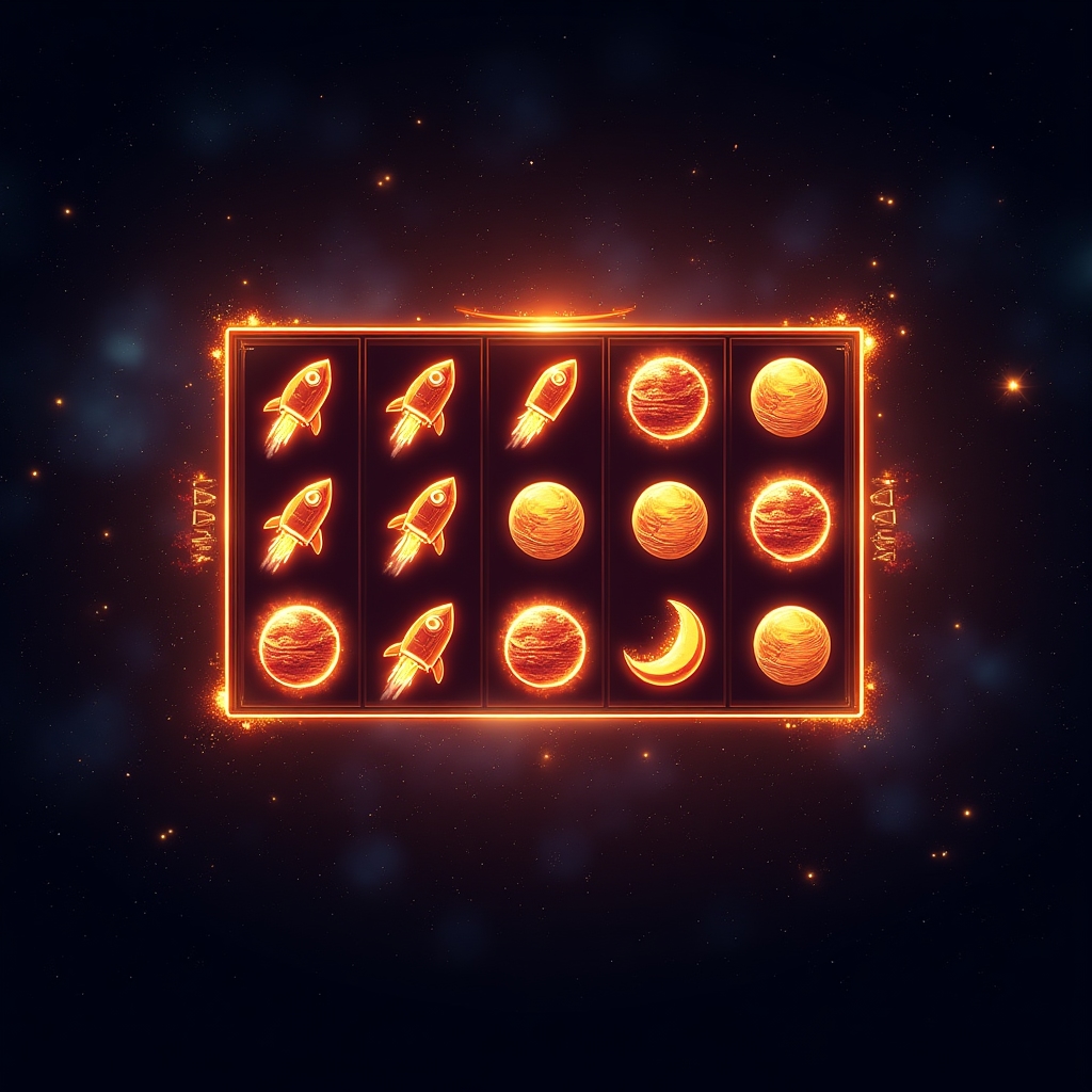 Space Fortune Slots game preview with glowing reels